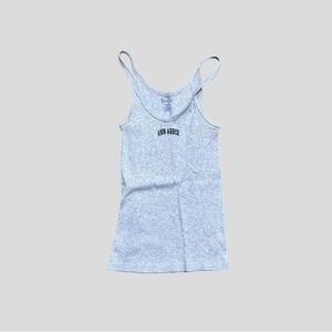 Brandy Melville Light Heather Gray "Ann Arbor" Tank Top